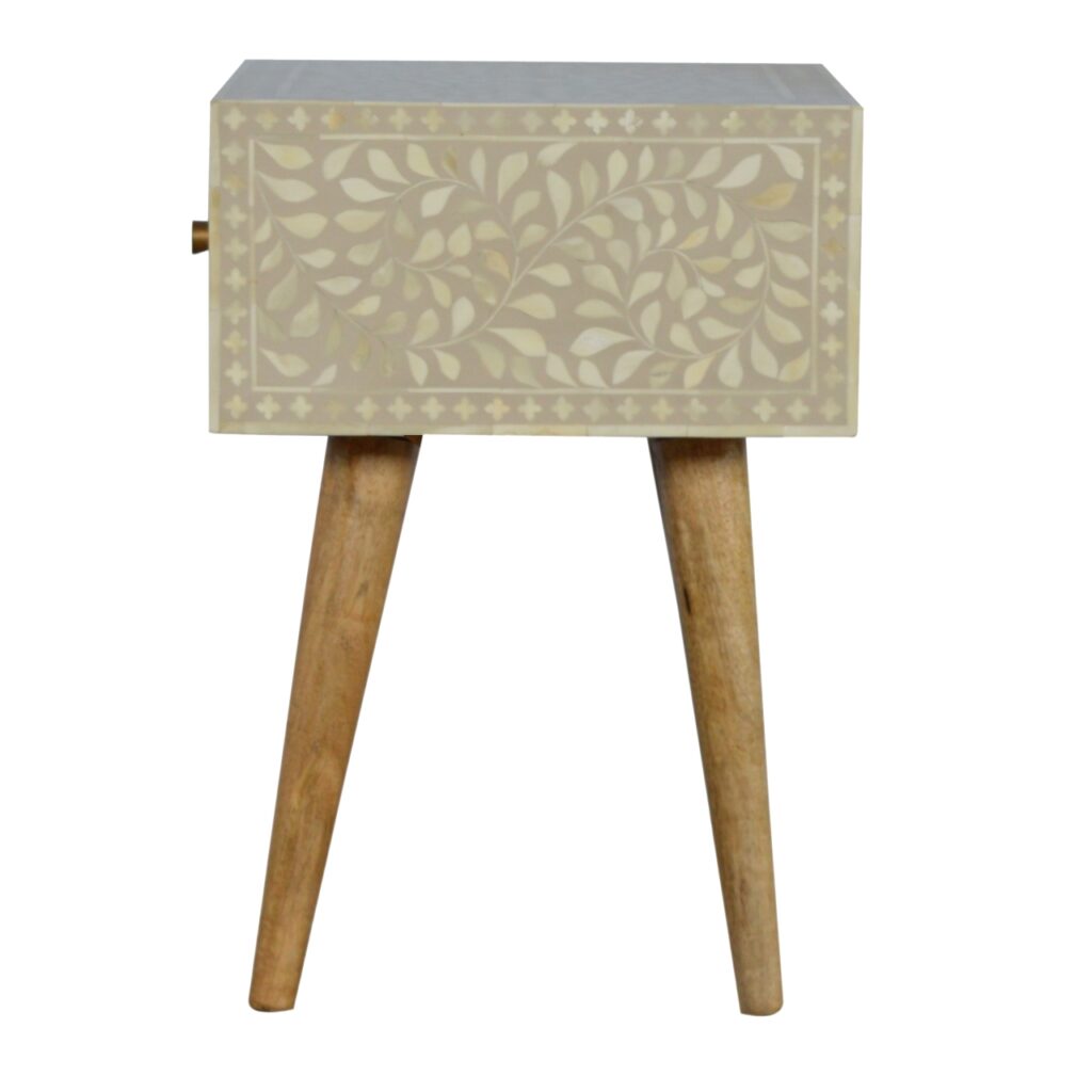 Floral Bone Inlay Bedside - Image 8