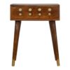 Chestnut Brass Cut out Bedside