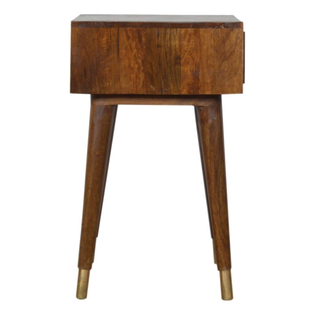 Chestnut Brass Cut out Bedside - Image 8