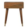 Chestnut Brass Cut out Bedside - Image 9