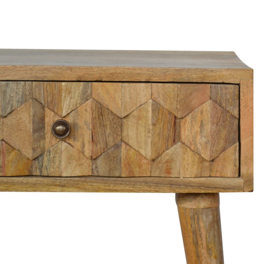 Pineapple Carved Oak-ish Bedside - Image 4