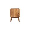 Oak-ish Bench with Tan Leather Seatpad - Image 9