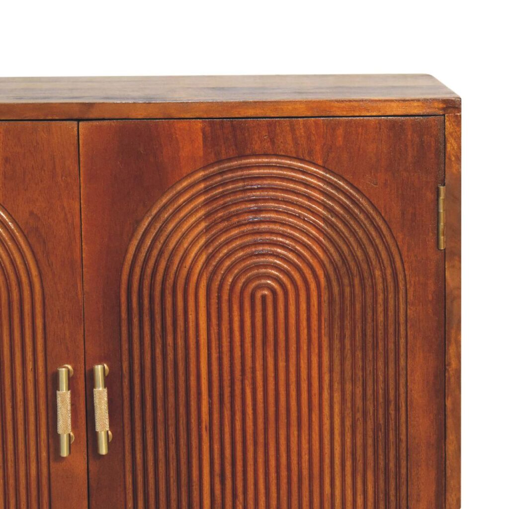 Chestnut Carved Ball Cabinet - Image 5