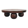 California Walnut Central Table with Ball Feet