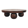 California Walnut Central Table with Ball Feet - Image 8