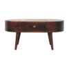 California Walnut Rounded Coffee Table