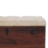 California Walnut White Linen Storage Trunk - Image 5