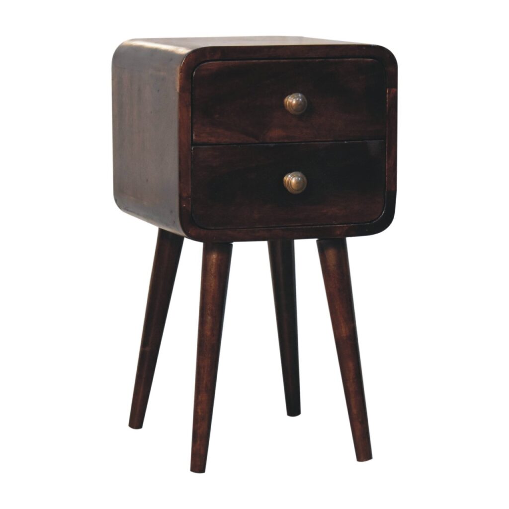 Mini California Walnut Curved Bedside - Image 4