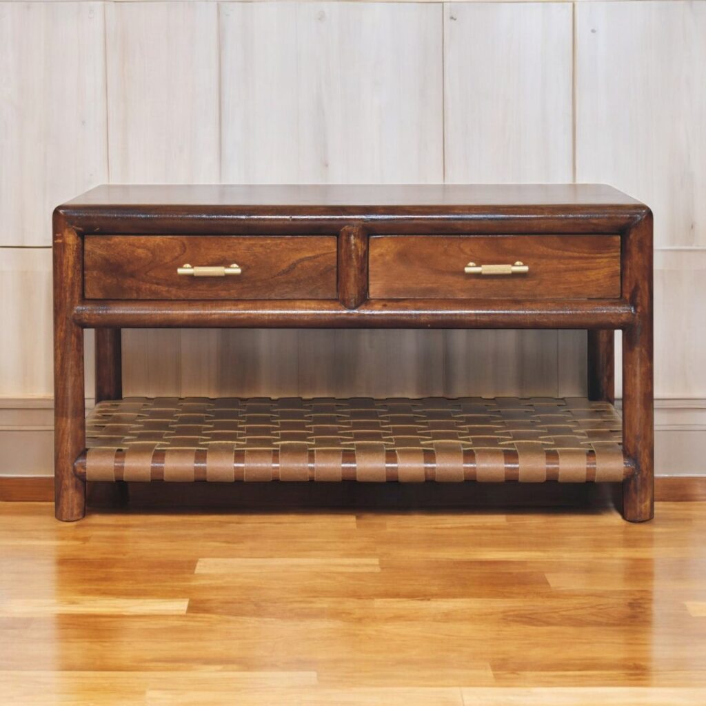 Regency Woven Console Table with 2 drawers - Image 8