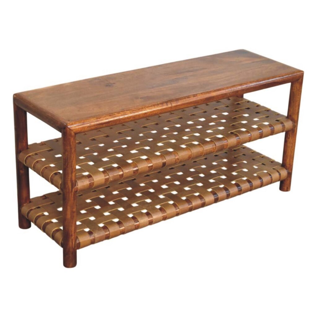 Regency Woven Chestnut 2 slot Shoe Rack - Image 5