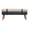 Boucle x Black Leather Bench - Image 9