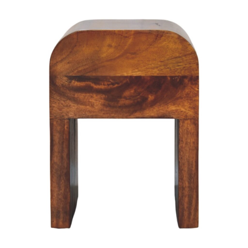 Mini Darcy Chestnut Nightstand with Curved Edges - Image 9