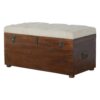 White Linen Storage Trunk - Image 3
