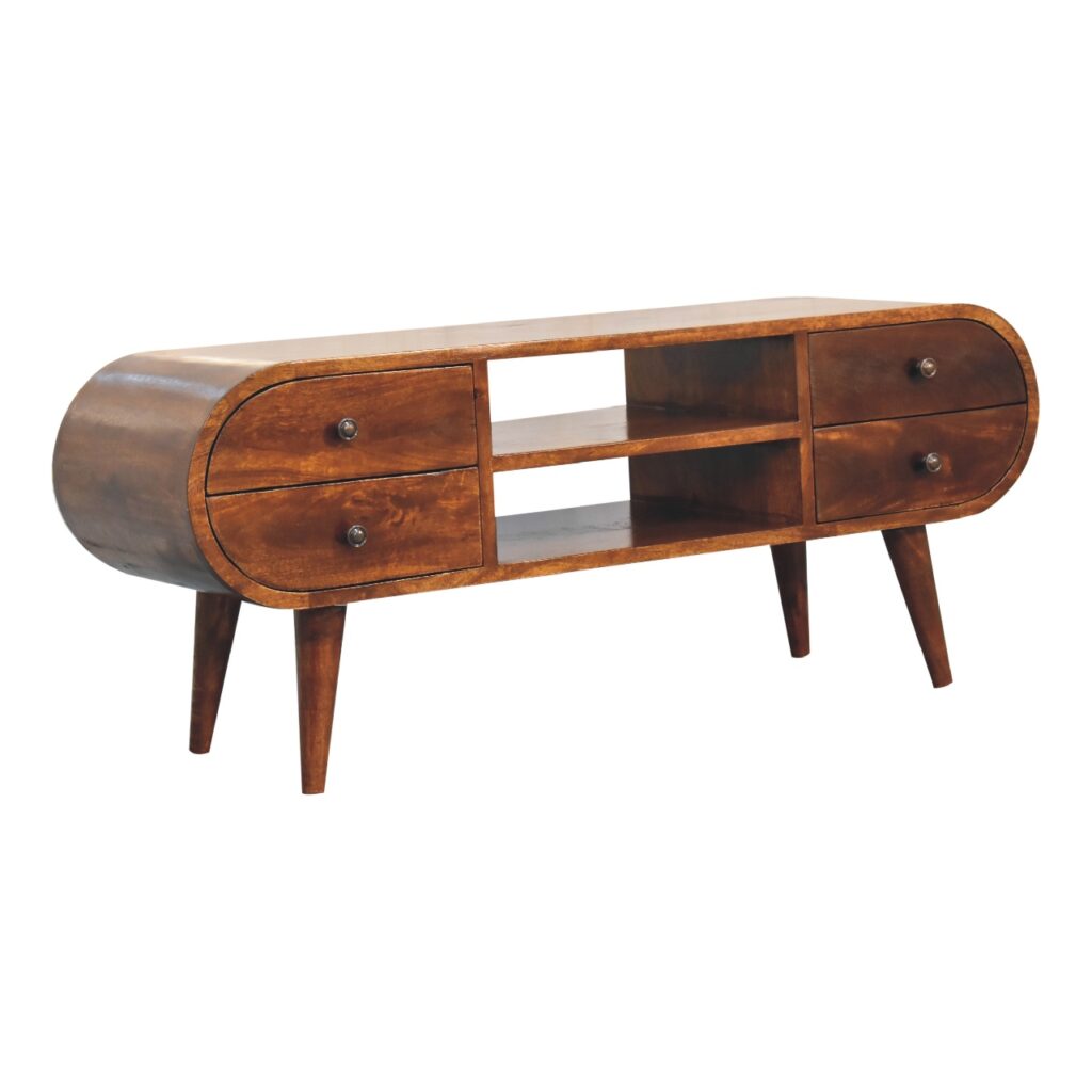 Chestnut Circular Media Unit - Image 2