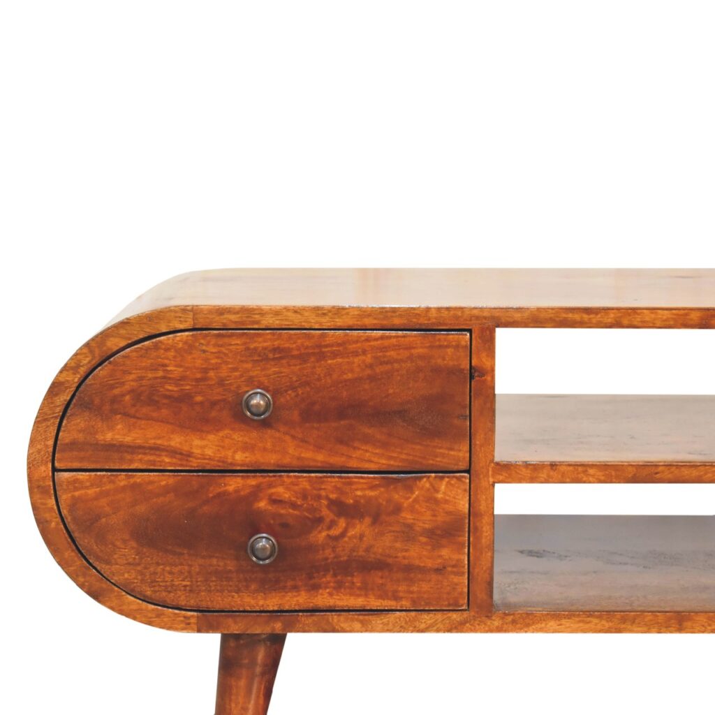 Chestnut Circular Media Unit - Image 3