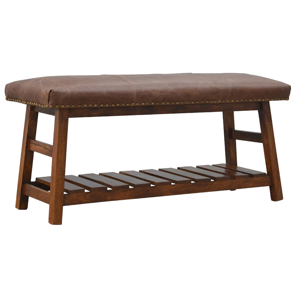 Buffalo Hide Hallway Bench - Image 3
