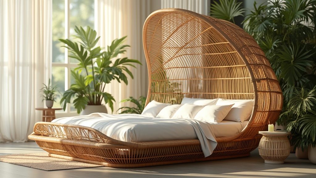 Rattan Bed Design Offers Timeless Elegance