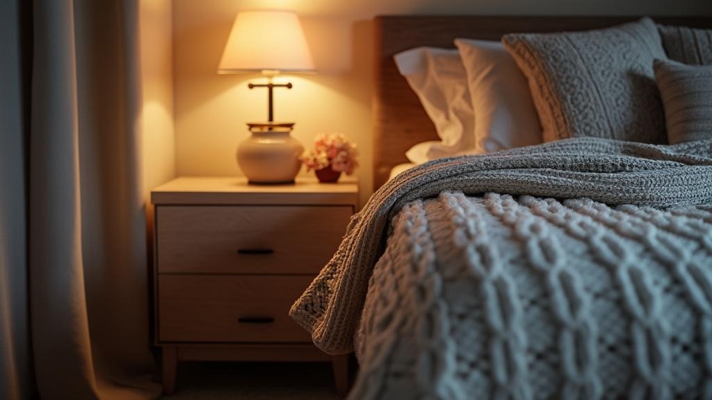 Cozy Knit Nightstand Enhances Style