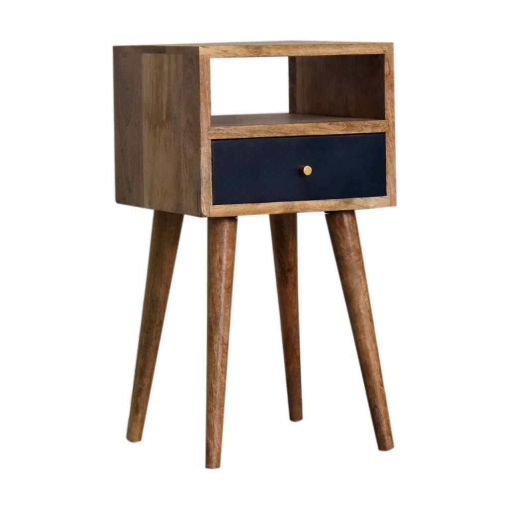 Mini Navy Blue Hand Painted Bedside - Image 2