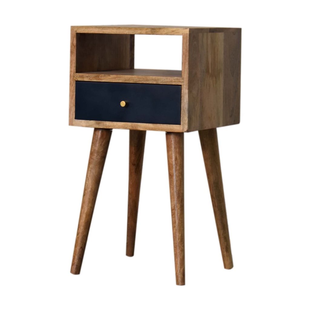 Mini Navy Blue Hand Painted Bedside - Image 3