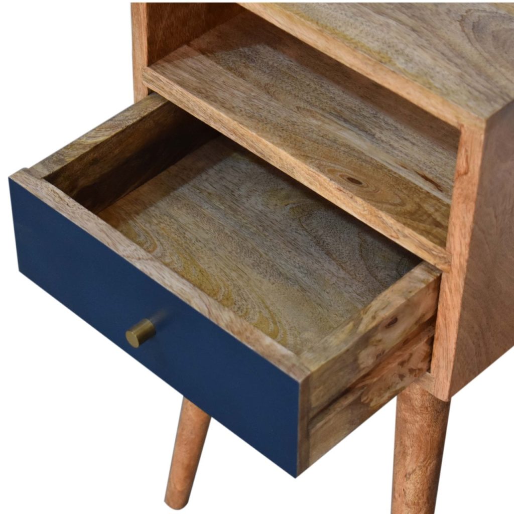 Mini Navy Blue Hand Painted Bedside - Image 5