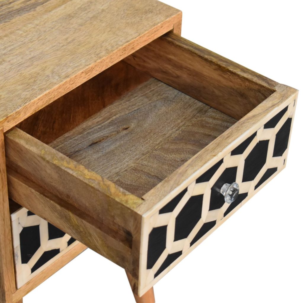 Mini Bone Inlay 2 Drawer Bedside - Image 6