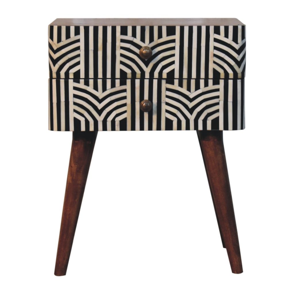 Honey Caramel Edessa Bone Inlay Bedside - Image 2