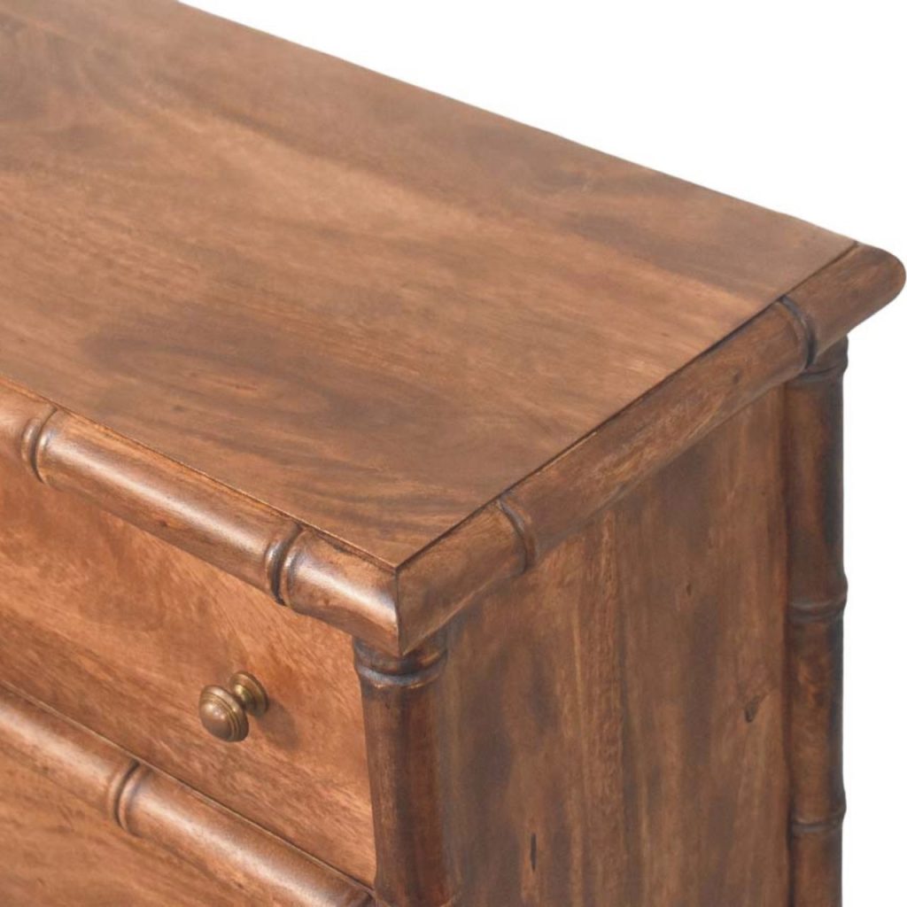 Bamboo Carved 3-Drawer Chest - Image 5