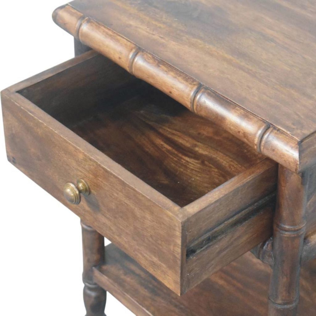 Bamboo Carved Bedside Table - Image 6