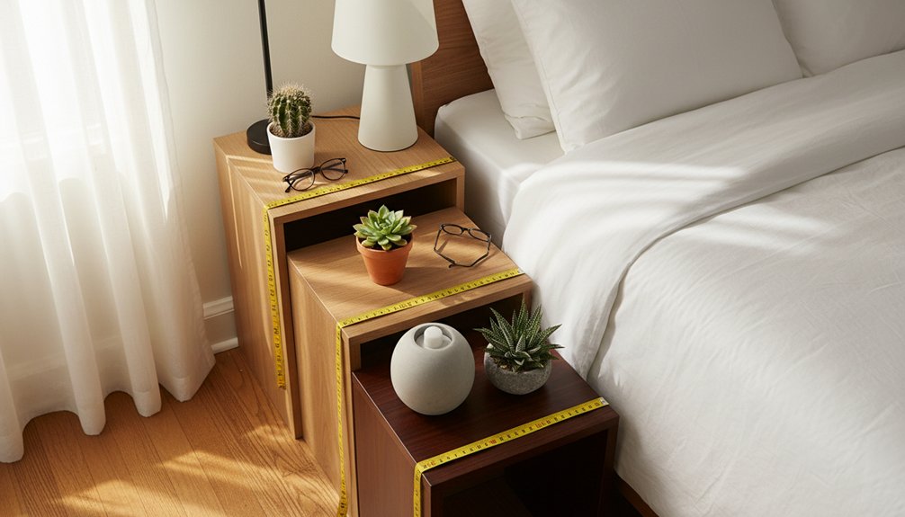 bedside table size guide