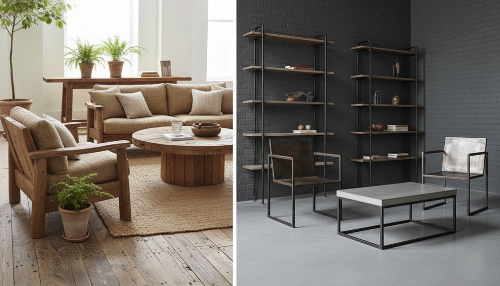 rustic and industrial furniture comparison