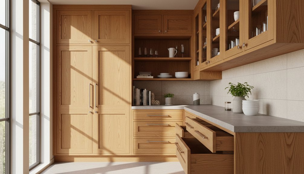 wood cabinet storage options
