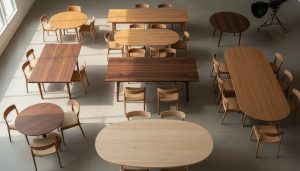 wooden tables dimensions and capacity