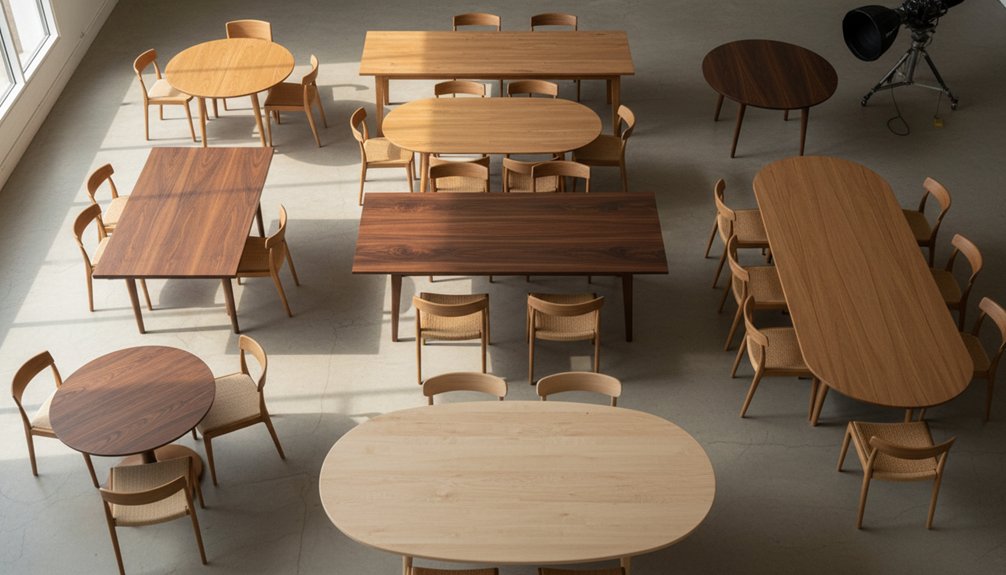 wooden tables dimensions and capacity
