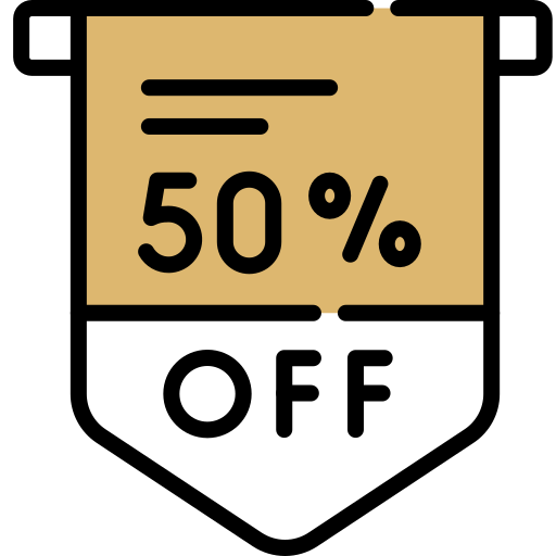 50% off sale tag icon