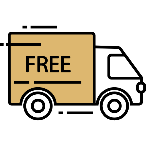 Delivery van with free shipping sign