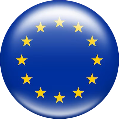 European Union flag with twelve yellow stars